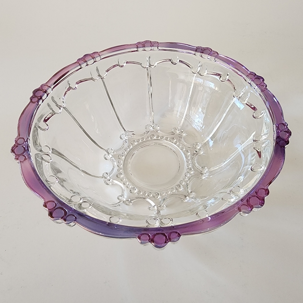 Glass Bowl, Small Glass Serving Bowl, Fancy Glass Bowl, Clear Glass Candy Bowl